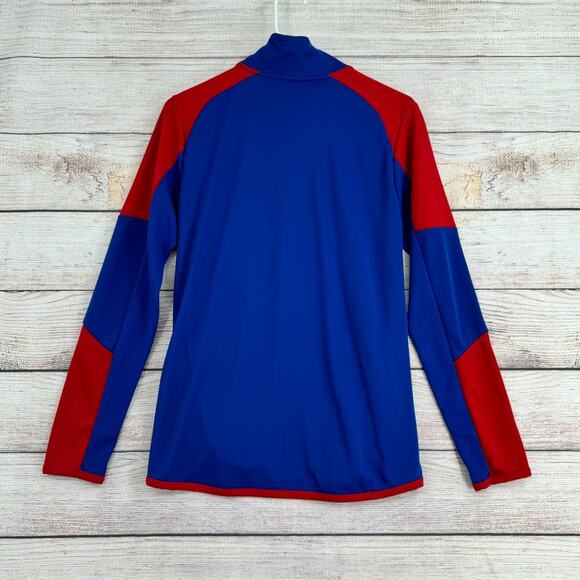NFL Team Apparel 1/4‎ Zip New York Giants Pullover Youth Large 14/16 Blue/Red - Picture 2 of 7